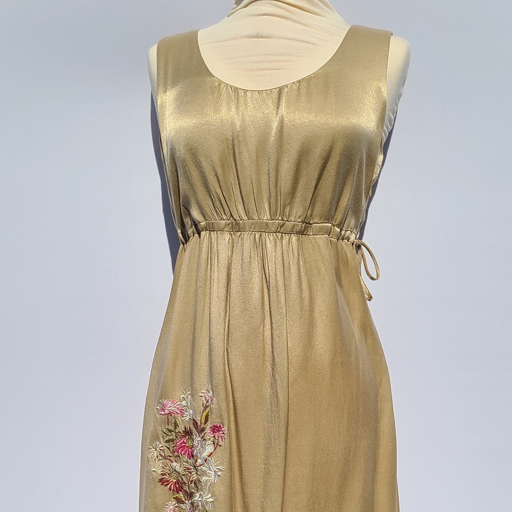 Women's J. Jill Gold Midi Sleeveless Dress